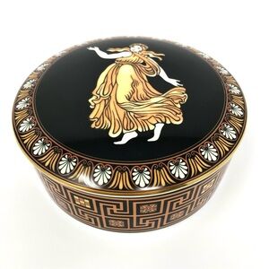 Wedgwood Etruscan Dance vintage 1995 round lidded trinket dish in bone china